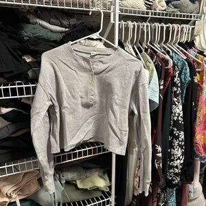 Wilfred Free Light Gray Ribbed Top